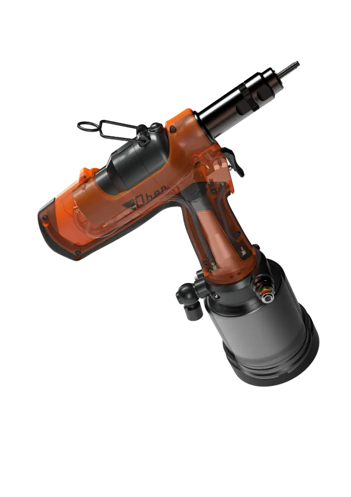 OBER® Hydropneumatisches Blindnietmuttern Setzgerät PTR470 mit Setzkraftsteuerung incl. Umrüstsätze M4/M5/M6/M8/M10 im Transportkoffer