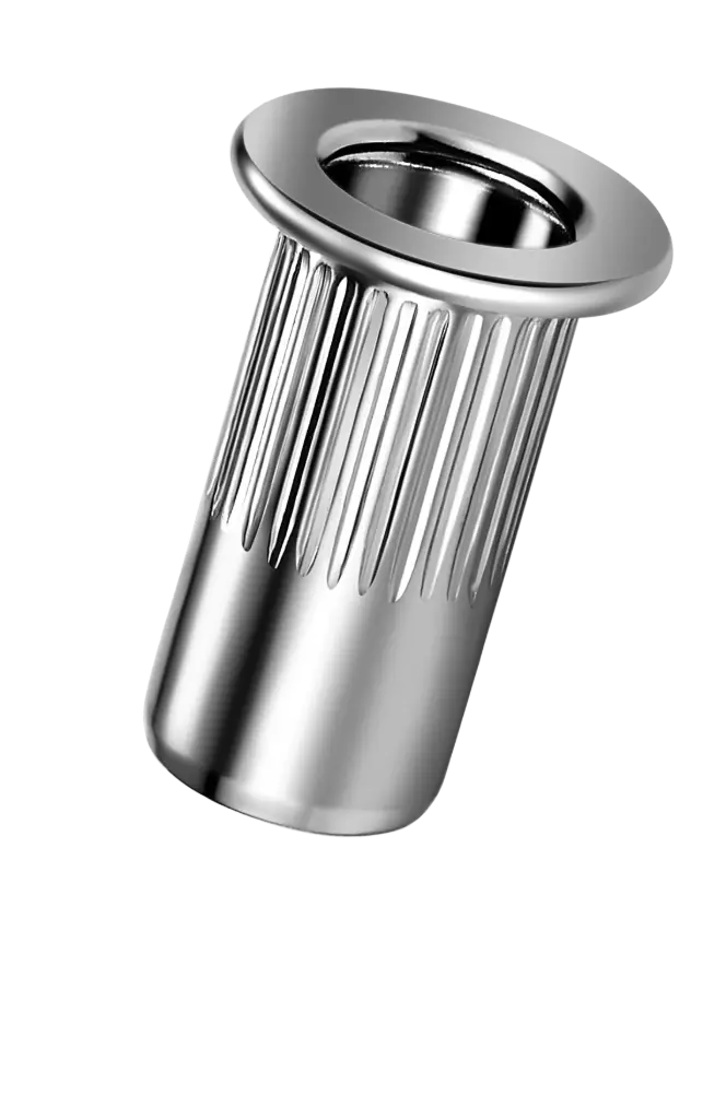 KUNNUT Blindnietmutter M10 Edelstahl A4 Flachkopf Rundschaft offen Klemmbereich 3,0-6,0 mm