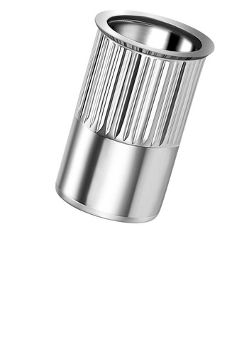 [24RUKKOM05301] KUNNUT Blindnietmutter M05 Edelstahl A2 kleiner Senkkopf Rundschaft offen Klemmbereich 0,5-3,0 mm  
