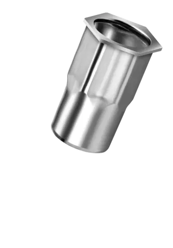 [24TSKKOM05251] KUNNUT Blindnietmutter M05 Edelstahl A2 kleiner Senkkopf Teilsechskant offen Klemmbereich 0,5-2,5 mm