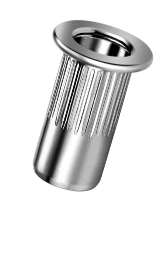 [25RUFKOM04401] KUNNUT Blindnietmutter M04 Edelstahl A4 Flachkopf Rundschaft offen Klemmbereich 2,0-4,0 mm